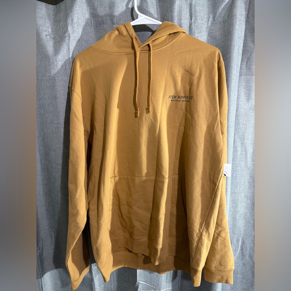 Selling this new fish hippie hoodie with tags still on it size Large